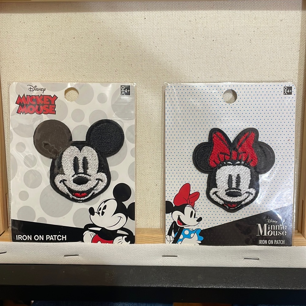 Mickey and Minnie Iron On Patches - Brand New